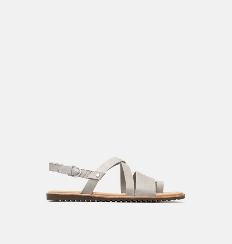 Sorel Ella™ Criss Cross Flat - Womens Sandals Grey - 281709MHC